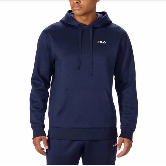 Fila Men’s Performance Sweatshirt Activewear Hoodie Size XXL 2XL Navy Blue NWT - Picture 1 of 16